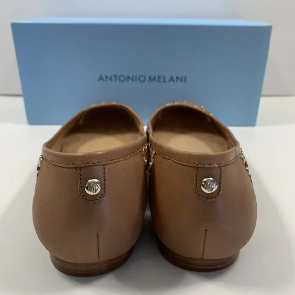 Ballet Flats "Lannce" Antonio Melani Women's 7.5M Brown Gold Studs Y2K - Picture 4 of 5